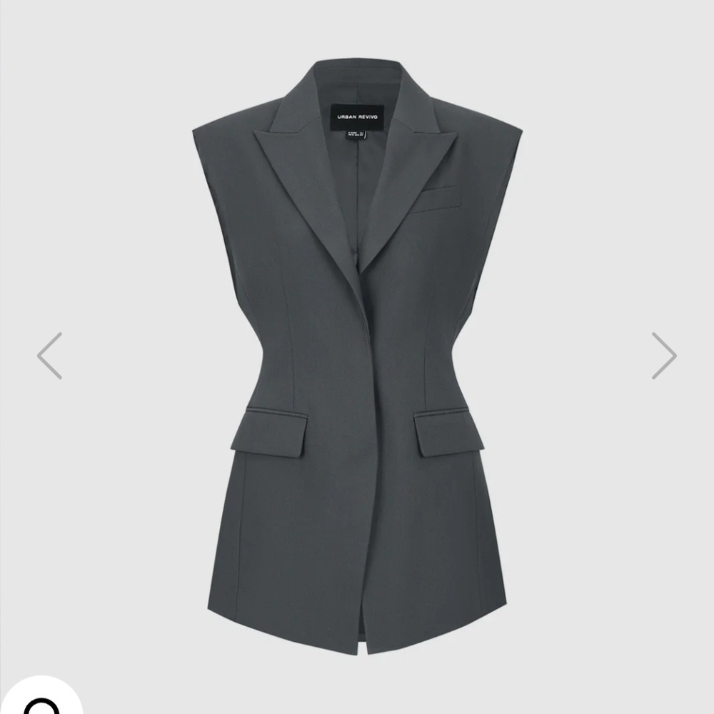 Urban Revivo Charcoal Sleeveless Blazer/Vest